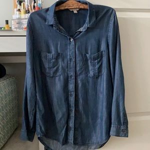 Ladies denim button down shirt